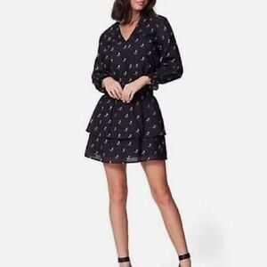 Paige Serrano Floral Dress Black NWT. Size S. Retail- $250